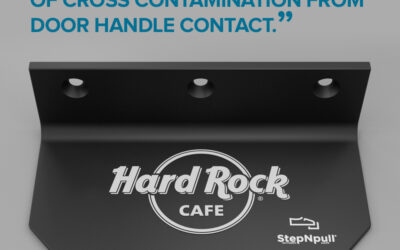 Hard Rock Cafe battle the spread of infection with StepNpull® ‘The Foot Handle’.